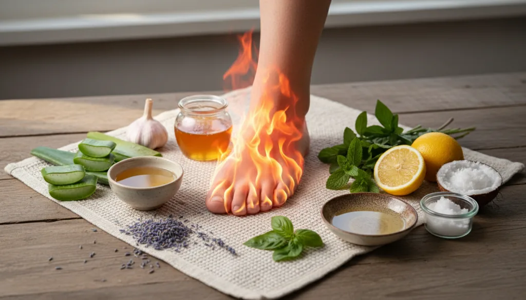 découvrez 10 remèdes de grand-mère efficaces pour soulager rapidement la sensation de pied qui brûle. apaisement naturel garanti !